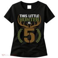 This Little Hunter Is 5 Years Old 5th Birthday Deer Hunter Women's T-Shirt thumb 0
