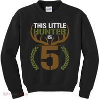This Little Hunter Is 5 Years Old 5th Birthday Deer Hunter Kids Sweatshirt thumb 0