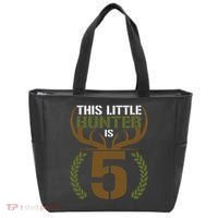 This Little Hunter Is 5 Years Old 5th Birthday Deer Hunter Tote Bag thumb 0