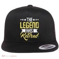 The Legend Has Retired Retirement Retiree Pension Retiring Flat Bill Trucker Hat thumb 0