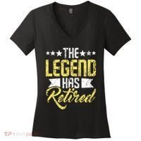 The Legend Has Retired Retirement Retiree Pension Retiring Women's V-Neck T-Shirt thumb 0