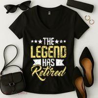 The Legend Has Retired Retirement Retiree Pension Retiring Women's V-Neck T-Shirt thumb 2
