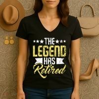 The Legend Has Retired Retirement Retiree Pension Retiring Women's V-Neck T-Shirt thumb 3