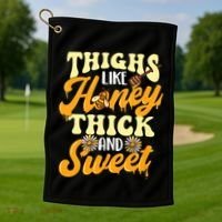 Thighs Like Honey Thick And Sweet Thick Thighs Golf Towel thumb 1