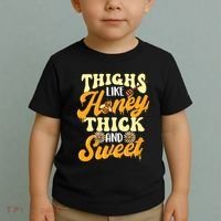 Thighs Like Honey Thick And Sweet Thick Thighs Toddler T-Shirt thumb 2