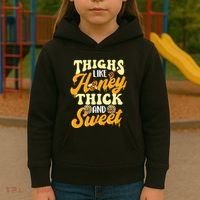 Thighs Like Honey Thick And Sweet Thick Thighs Kids Hoodie thumb 3