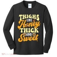 Thighs Like Honey Thick And Sweet Thick Thighs Kids Long Sleeve Shirt thumb 0