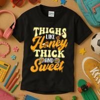 Thighs Like Honey Thick And Sweet Thick Thighs Kids T-Shirt thumb 3