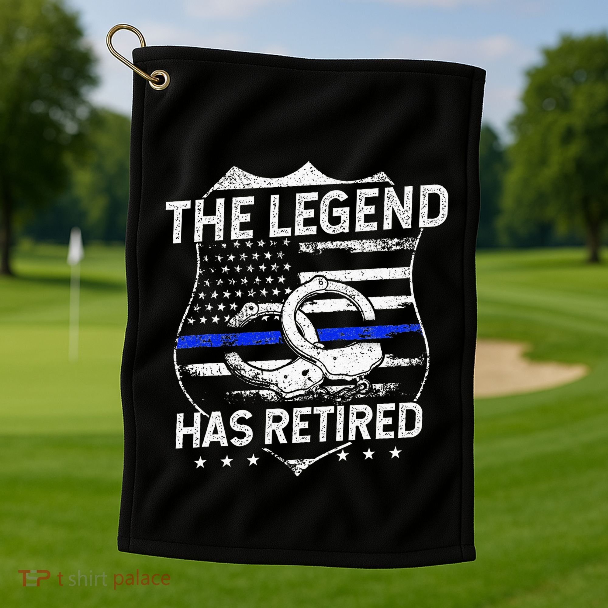 The Legend Has Retired Police Officer Retirement Gift Golf Towel