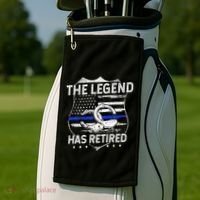 The Legend Has Retired Police Officer Retirement Gift Golf Towel thumb 2