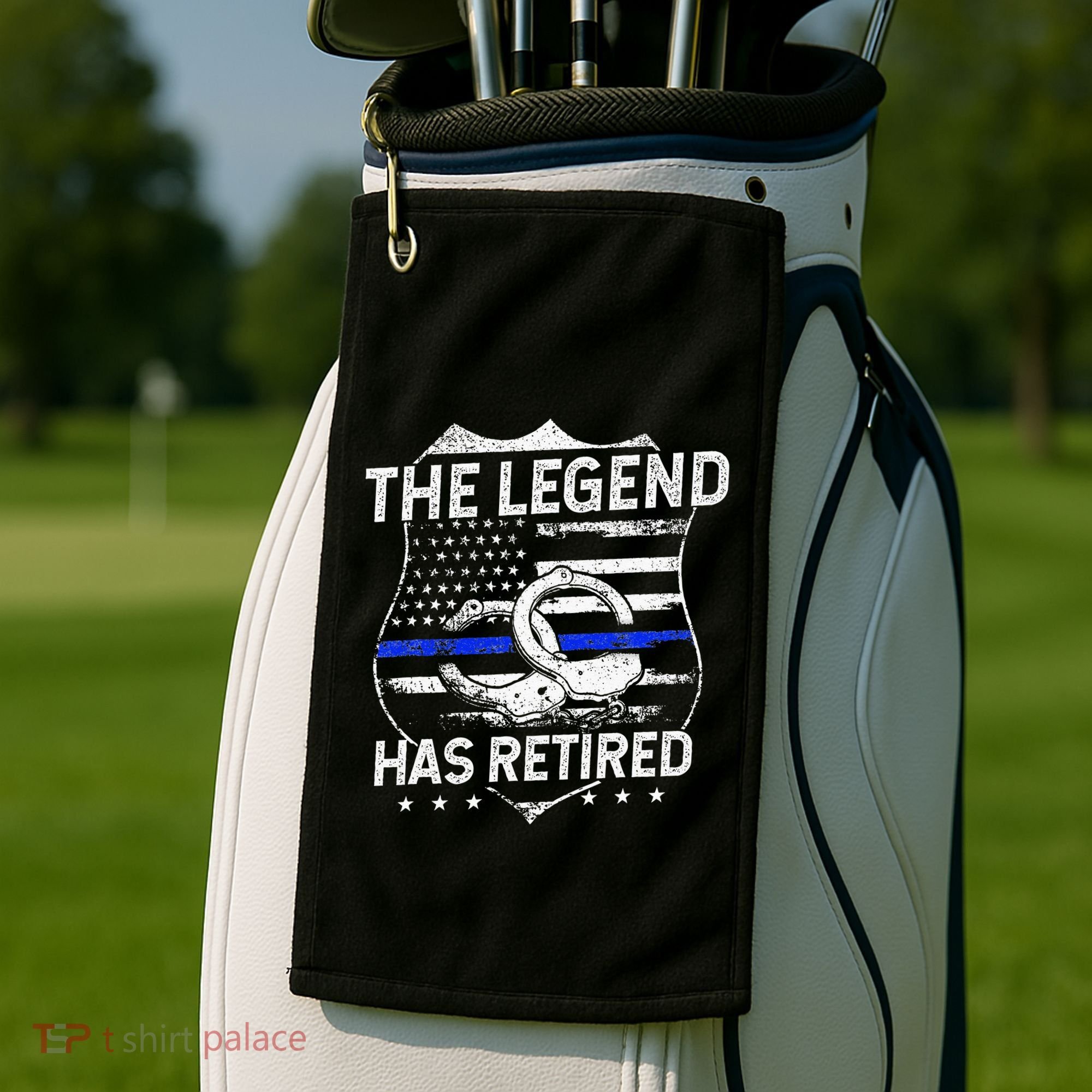 The Legend Has Retired Police Officer Retirement Gift Golf Towel