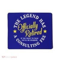 The Legend Has Officially Retired Funny Retirement Men Mousepad thumb 0