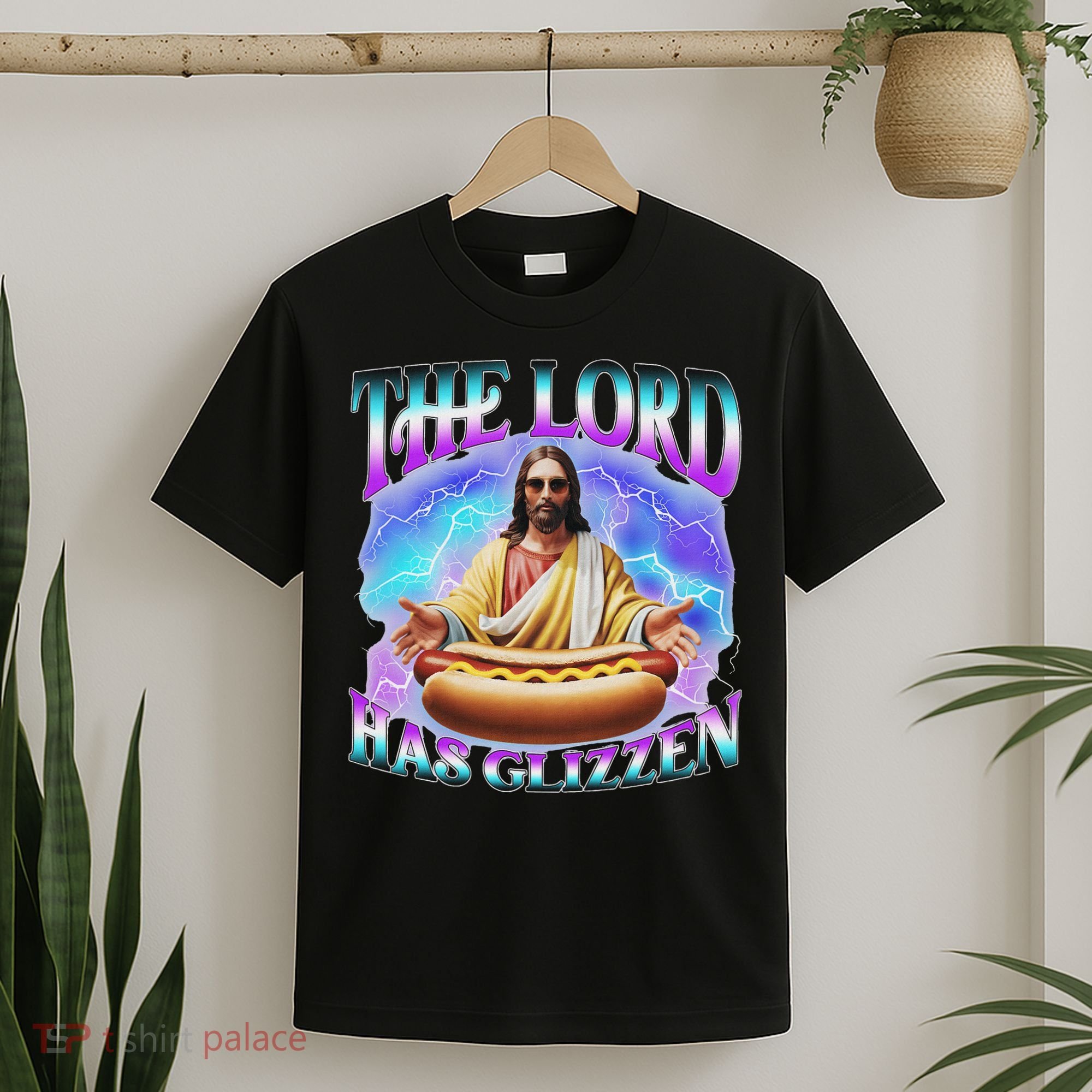 The Lord Has Glizzy God Hotdog Jesus Food Sunglasses Christ T-Shirt