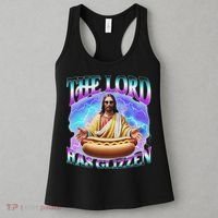 The Lord Has Glizzy God Hotdog Jesus Food Sunglasses Christ Women's Tank Top thumb 3
