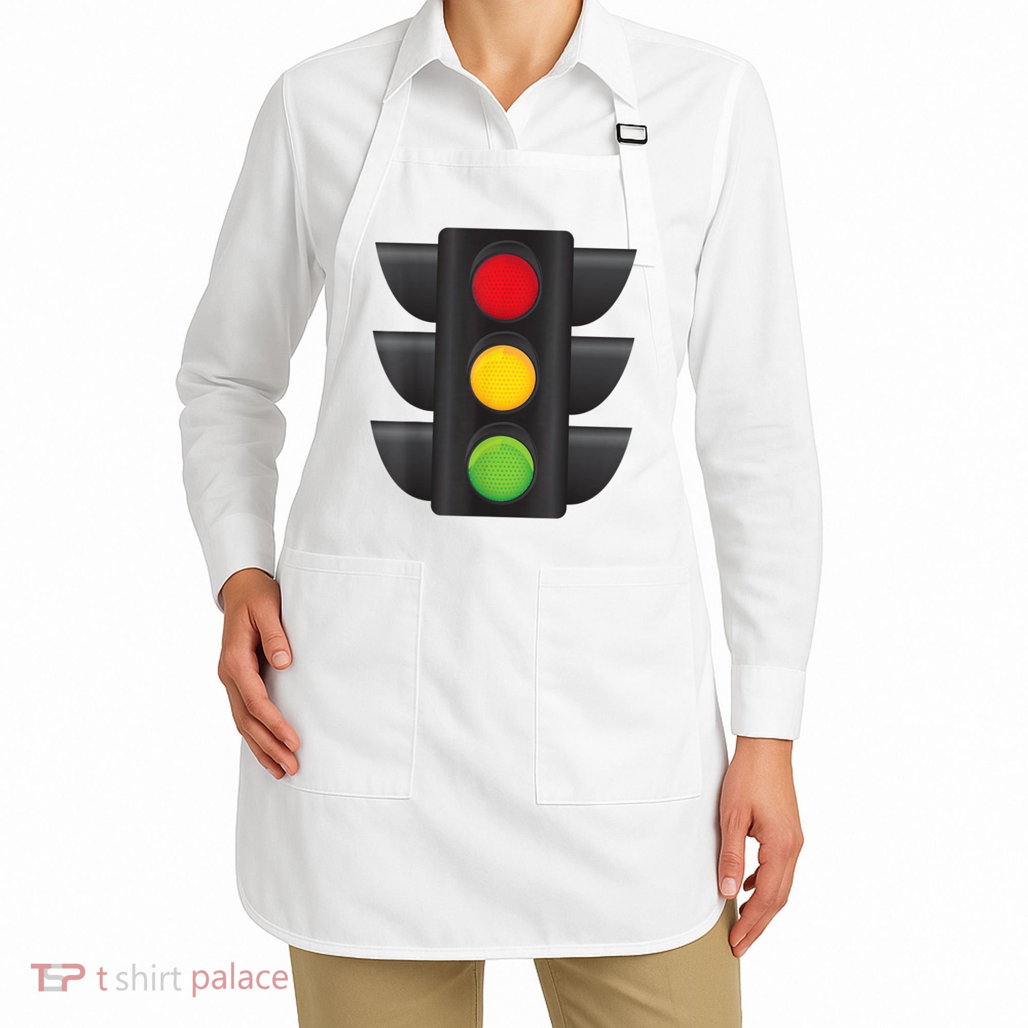 Traffic Light Halloween Costume Stop Go Green Yellow Red Apron