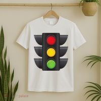 Traffic Light Halloween Costume Stop Go Green Yellow Red T-Shirt thumb 2
