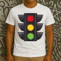 Traffic Light Halloween Costume Stop Go Green Yellow Red T-Shirt thumb 3