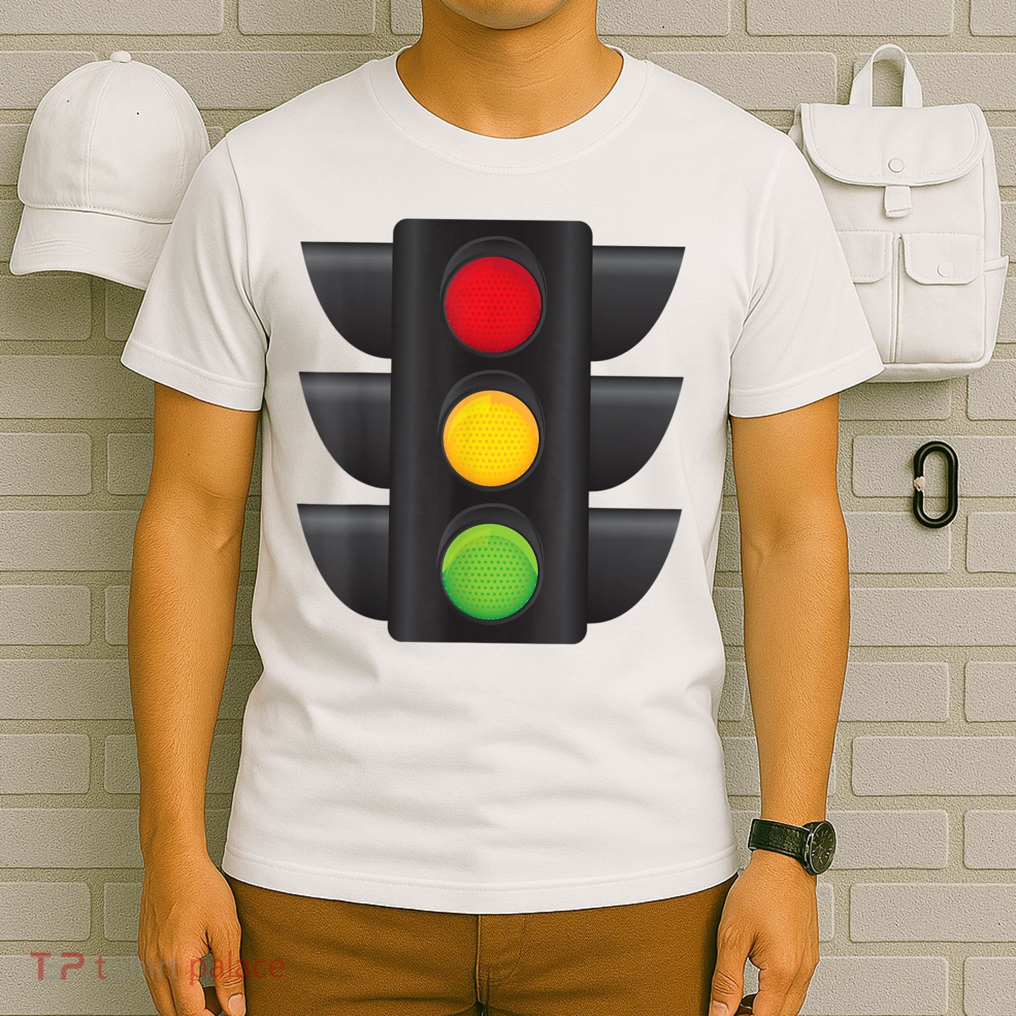 Traffic Light Halloween Costume Stop Go Green Yellow Red T-Shirt