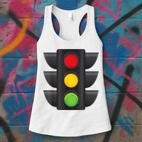 Traffic Light Halloween Costume Stop Go Green Yellow Red Women's Tank Top thumb 3