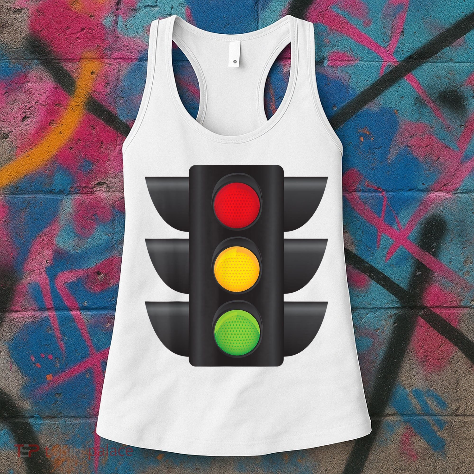 Traffic Light Halloween Costume Stop Go Green Yellow Red Women's Tank Top