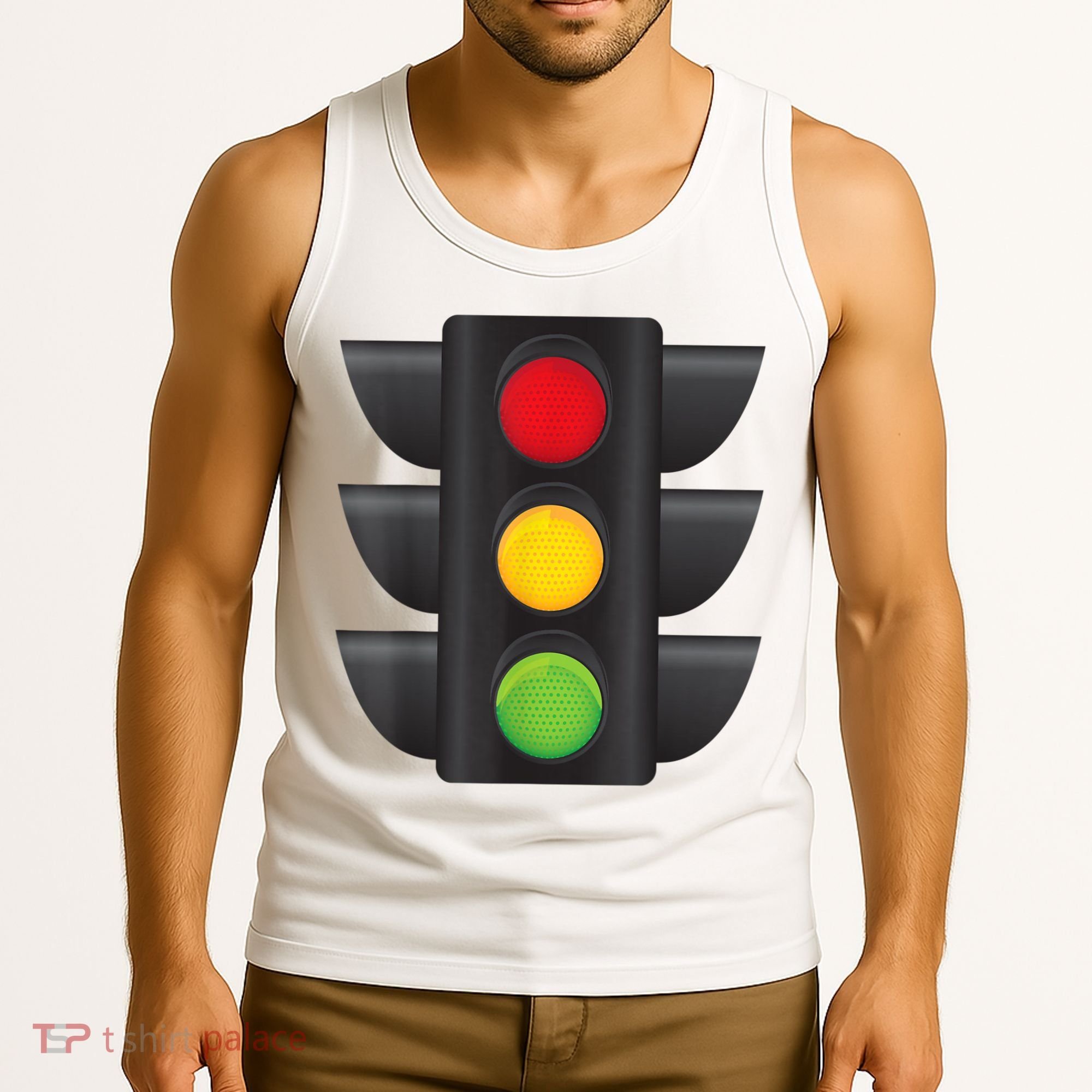Traffic Light Halloween Costume Stop Go Green Yellow Red Tank Top