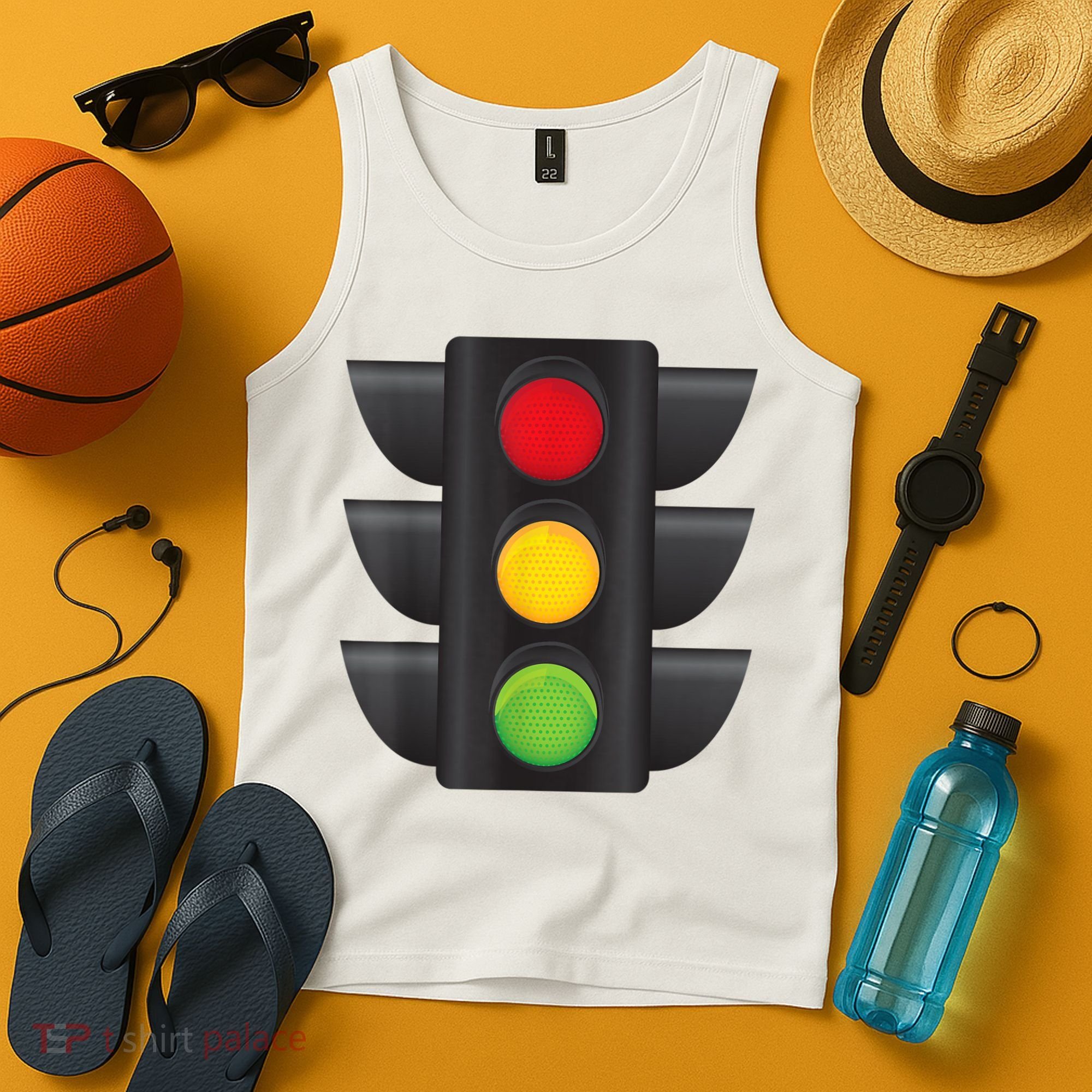 Traffic Light Halloween Costume Stop Go Green Yellow Red Tank Top