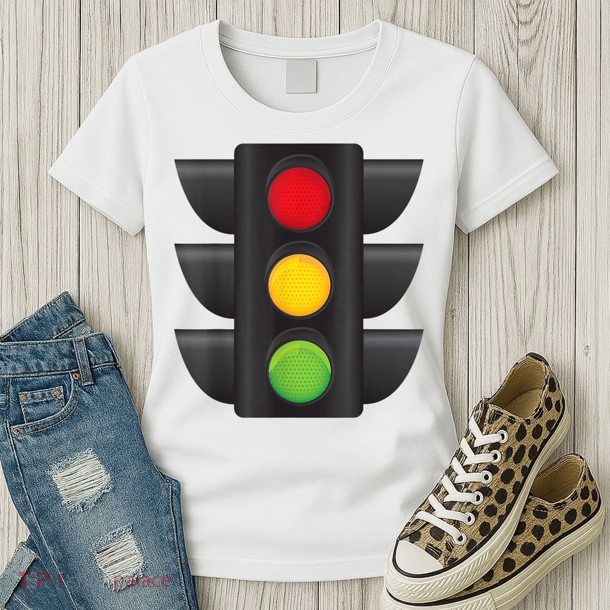 Traffic Light Halloween Costume Stop Go Green Yellow Red Women's T-Shirt