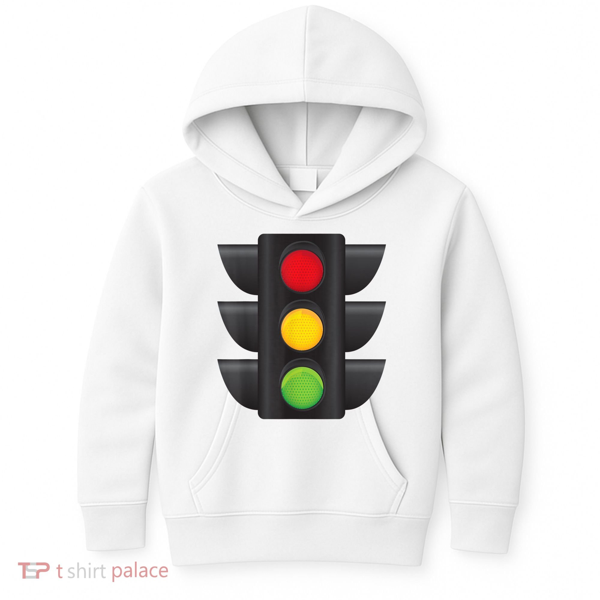Traffic Light Halloween Costume Stop Go Green Yellow Red Kids Hoodie