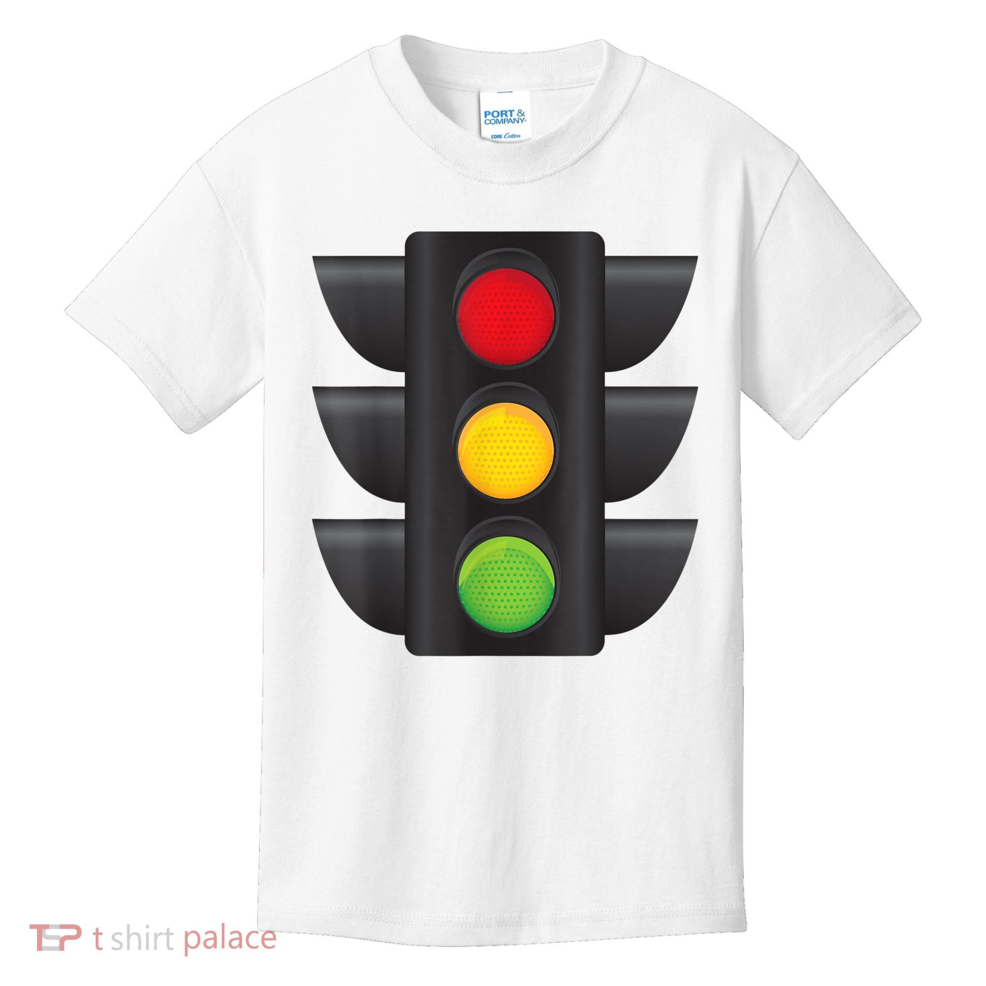 Traffic Light Halloween Costume Stop Go Green Yellow Red Kids T-Shirt