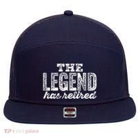 The Legend Has Retired 7 Panel Mesh Trucker Snapback Hat thumb 0
