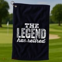 The Legend Has Retired Golf Towel thumb 1