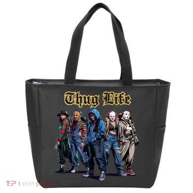 Thug Life Horror Characters Scary Movie Krueger Myers Pennywise Halloween Tote Bag