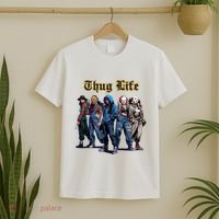 Thug Life Horror Characters Scary Movie Krueger Myers Pennywise Halloween T-Shirt thumb 2