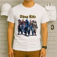 Thug Life Horror Characters Scary Movie Krueger Myers Pennywise Halloween T-Shirt thumb 6