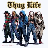 Thug Life Horror Characters Scary Movie Krueger Myers Pennywise Halloween Pajama Set thumb 2