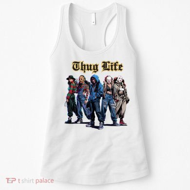 Thug Life Horror Characters Scary Movie Krueger Myers Pennywise Halloween Women's Tank Top