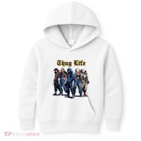 Thug Life Horror Characters Scary Movie Krueger Myers Pennywise Halloween Kids Hoodie thumb 0