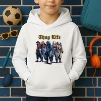 Thug Life Horror Characters Scary Movie Krueger Myers Pennywise Halloween Kids Hoodie thumb 2