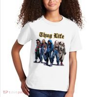 Thug Life Horror Characters Scary Movie Krueger Myers Pennywise Halloween Kids T-Shirt thumb 2