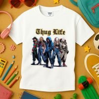 Thug Life Horror Characters Scary Movie Krueger Myers Pennywise Halloween Kids T-Shirt thumb 3