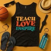 Teach Love Inspire Gift For Teacher Tank Top thumb 4