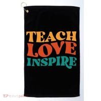 Teach Love Inspire Gift For Teacher Golf Towel thumb 0