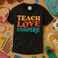 Teach Love Inspire Gift For Teacher Kids T-Shirt thumb 3