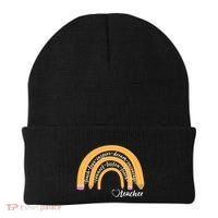Teach Love Inspire Dream Encourage Teacher Love Beanie thumb 0