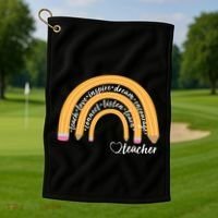 Teach Love Inspire Dream Encourage Teacher Love Golf Towel thumb 1