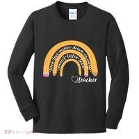 Teach Love Inspire Dream Encourage Teacher Love Kids Long Sleeve Shirt thumb 0