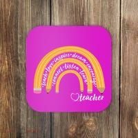 Teach Love Inspire Dream Encourage Teacher Love Coaster thumb 0