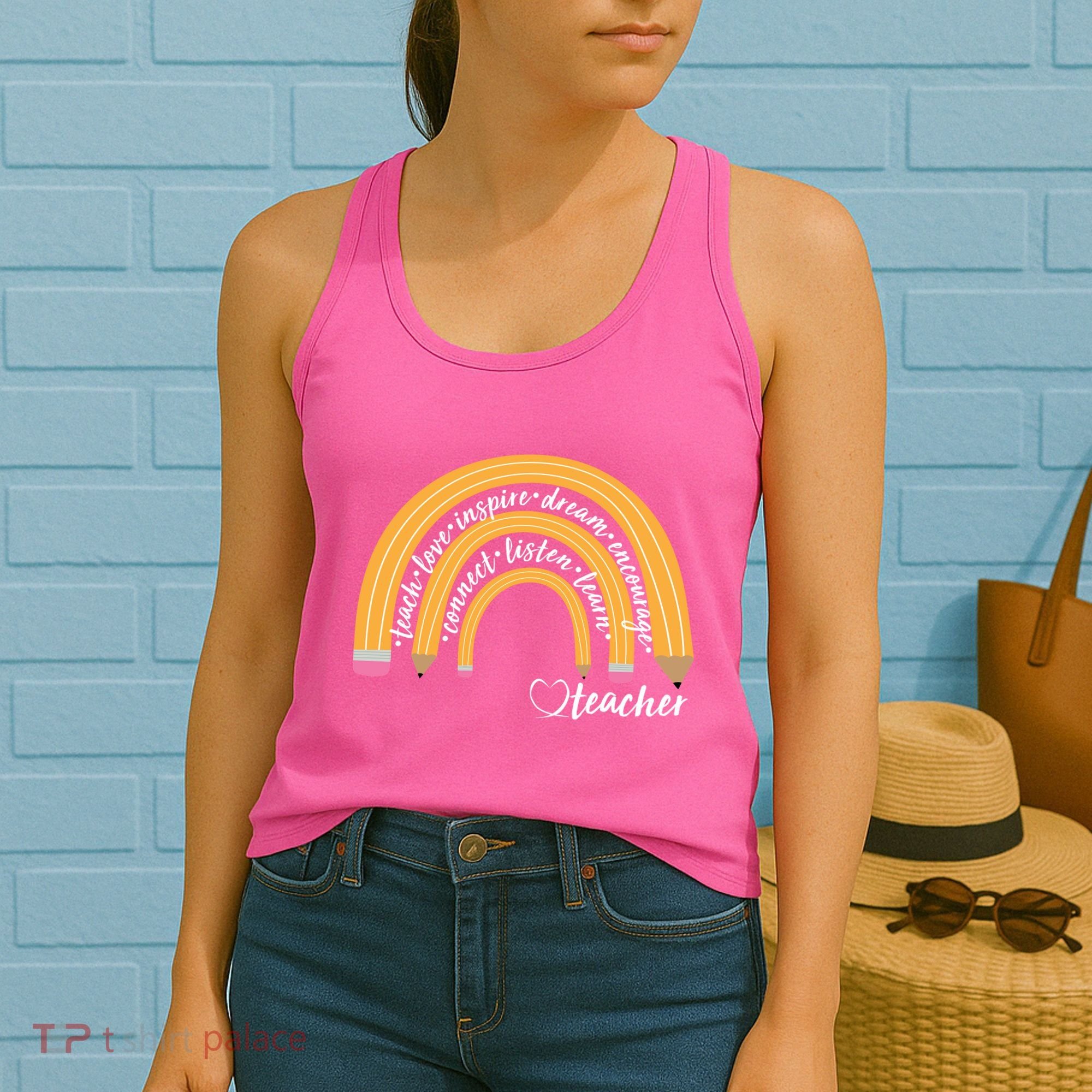 Teach Love Inspire Dream Encourage Teacher Love Women's Tank Top