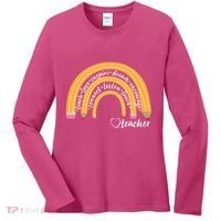 Teach Love Inspire Dream Encourage Teacher Love Women's Long Sleeve Shirt thumb 0