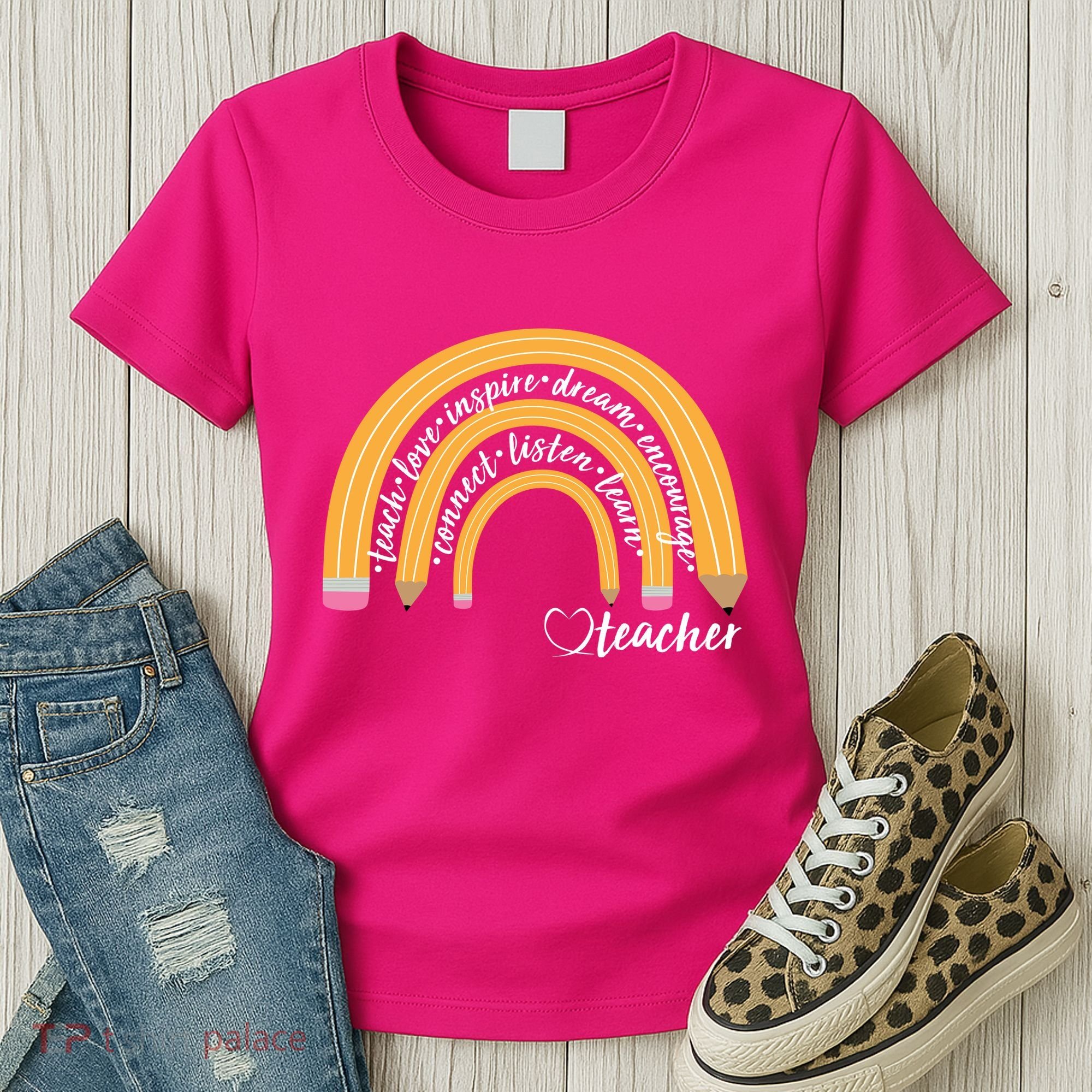 Teach Love Inspire Dream Encourage Teacher Love Women's T-Shirt